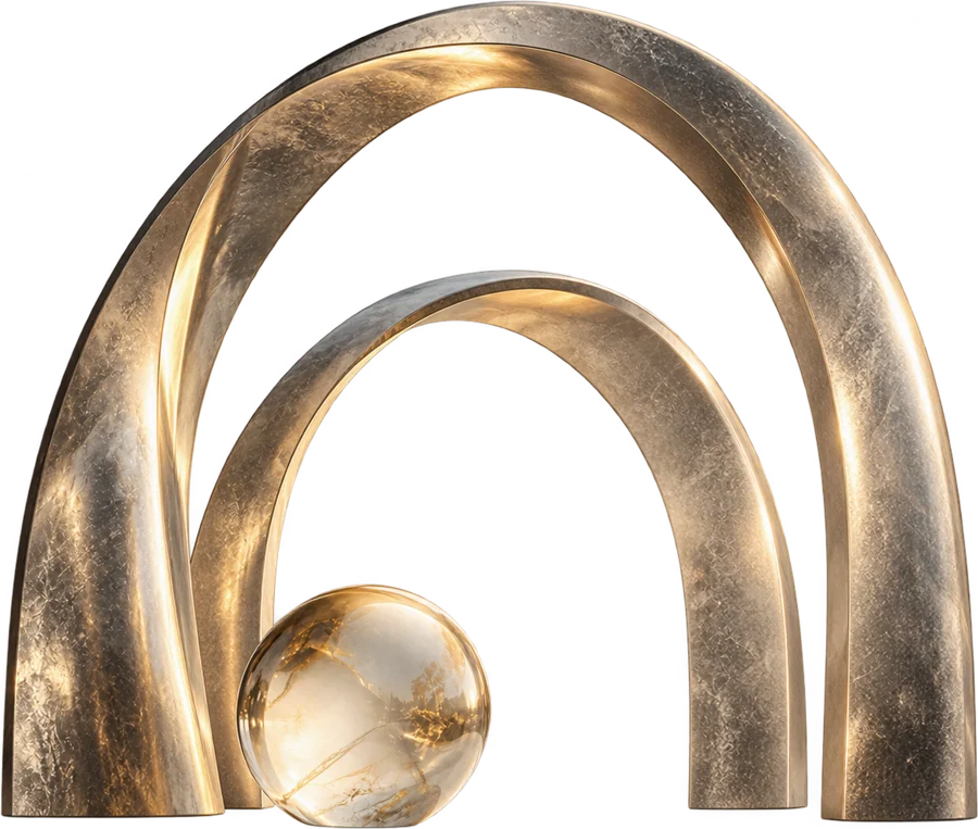 Platinum package sculpture