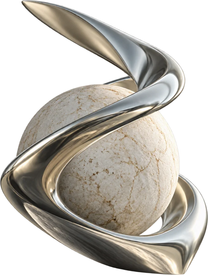 Silver package sculpture